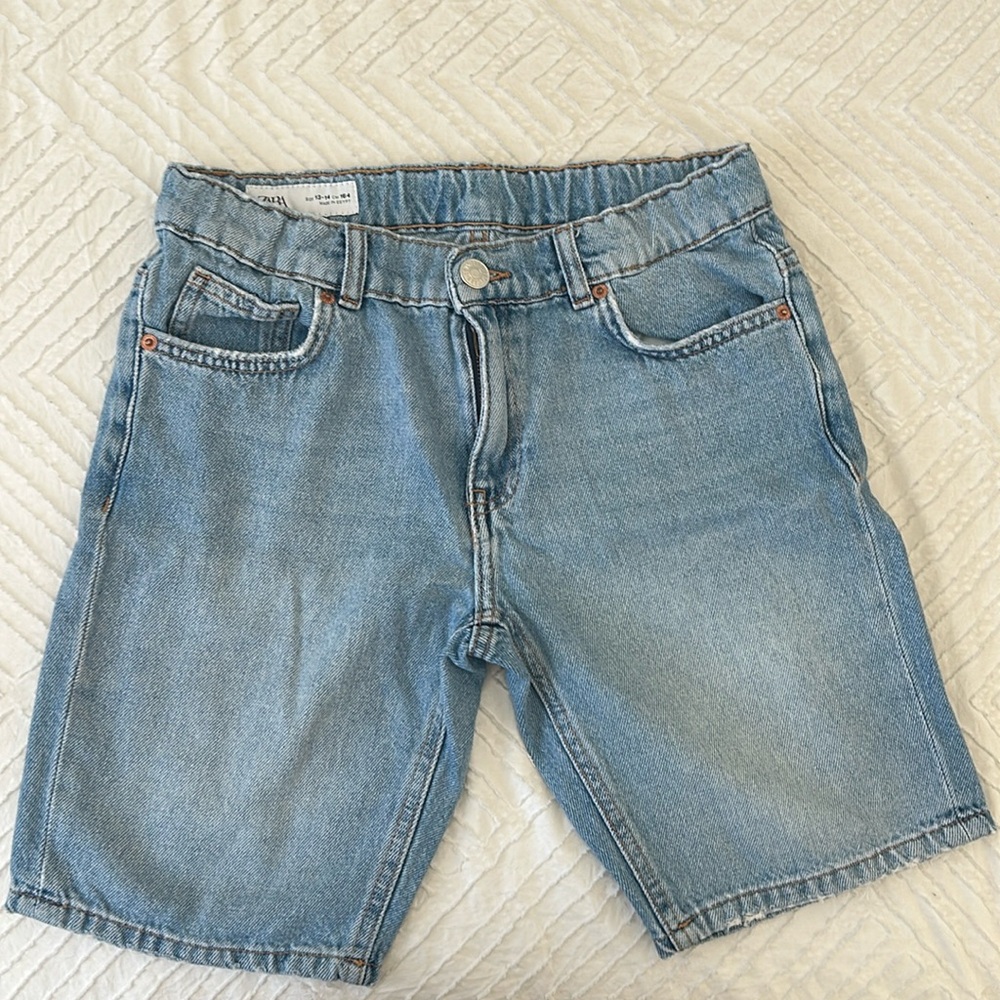 zara denim shorts